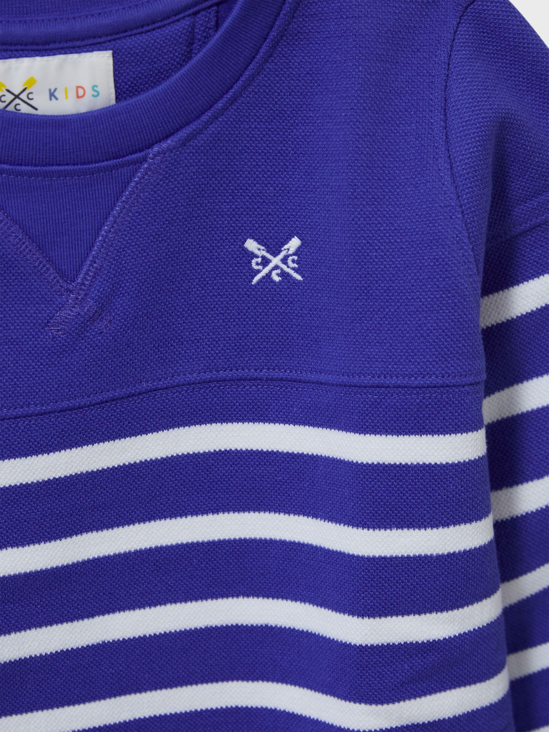 Buy Crew Clothing Kids' Padstow Stripe Sweatshirt, Blue Online at johnlewis.com