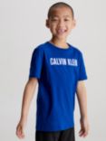 Calvin Klein Kids' Intense Power Logo T-Shirts, Pack of 2, Light Teal/Bold Blue