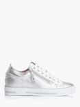 Moda in Pelle Brayleigh Leather Zip Up Trainers, Silver