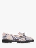 Moda in Pelle Furla Leather Chunky Loafers, Natural Snake