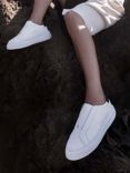 Moda in Pelle Alber Leather Slip-On Trainers, White