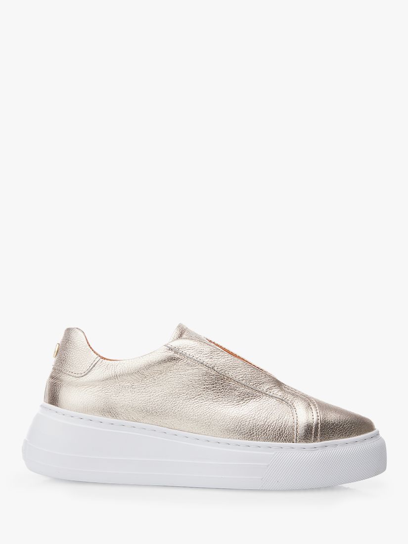 Moda in Pelle Alber Leather Platform Trainers, Gold at John Lewis ...