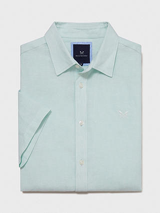 Crew Clothing Linen Short Sleeve Shirt, Mint Green