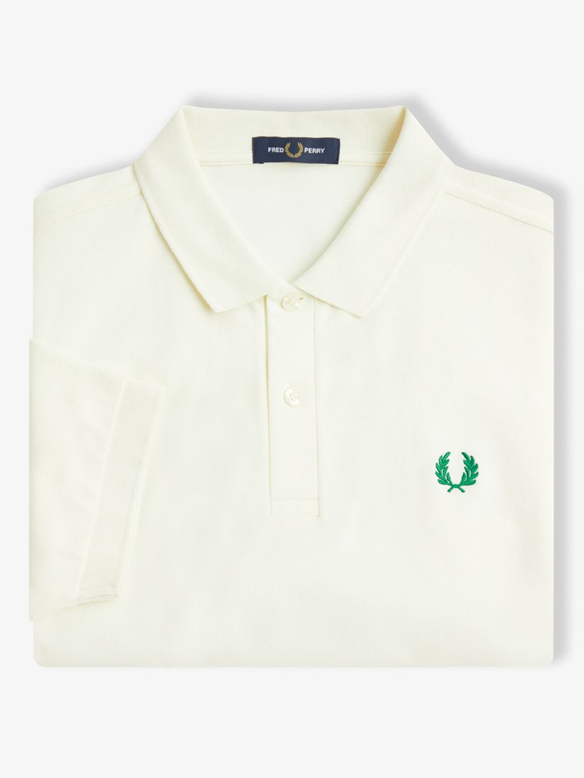 Fred Perry Plain Short Sleeve Polo Top, Light Ecru at John Lewis & Partners