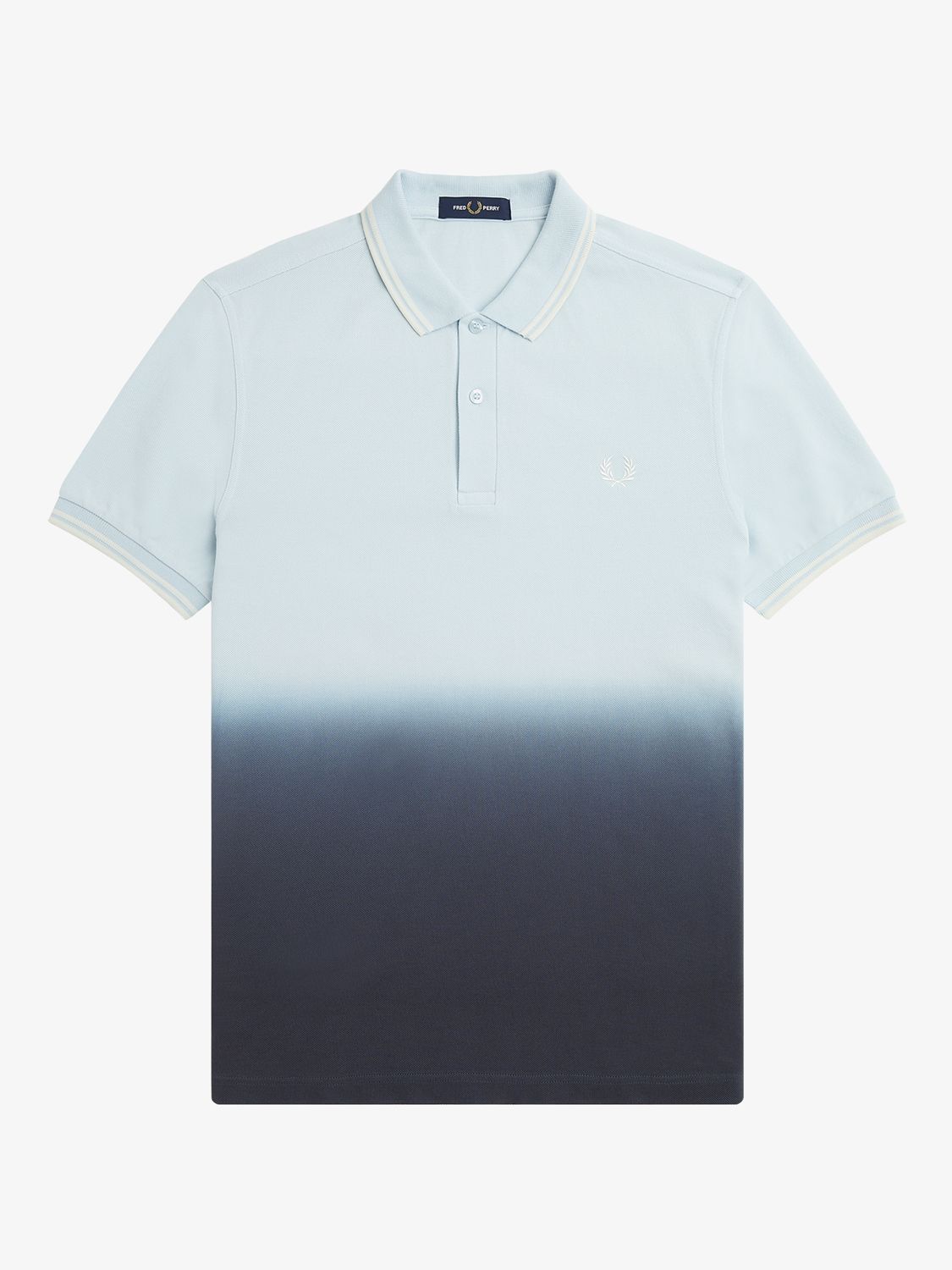 Fred Perry Ombre Polo Shirt, Light Ice at John Lewis & Partners