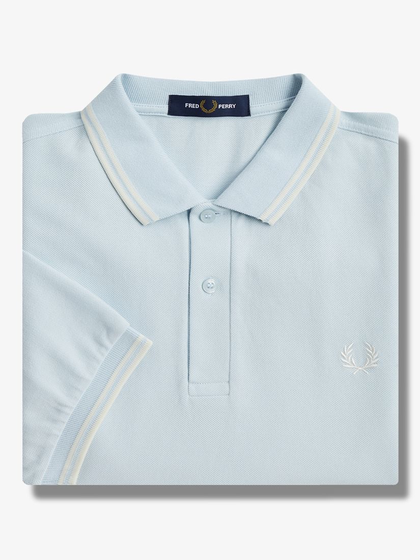 Fred Perry Ombre Polo Shirt, Light Ice at John Lewis & Partners