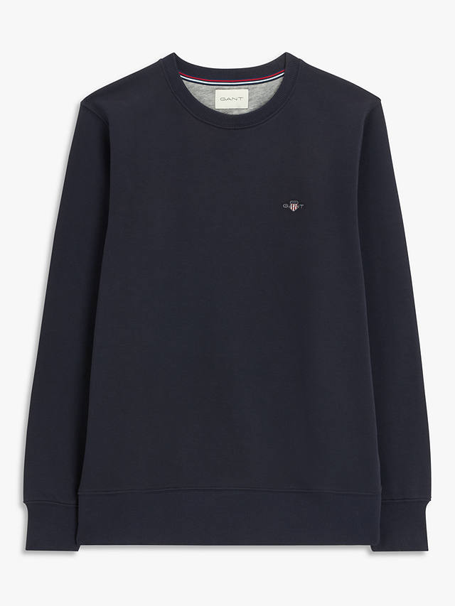 GANT Regular Shield Crew Neck Jumper, Evening Blue