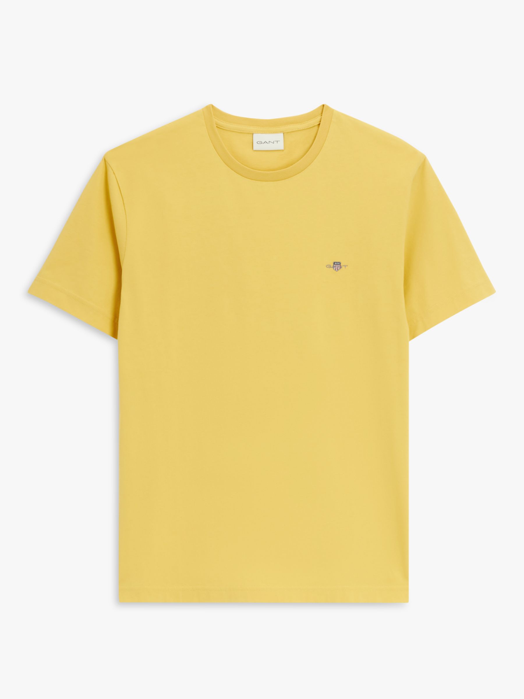 GANT Regular Shield T-Shirt, Parchment Yellow at John Lewis & Partners