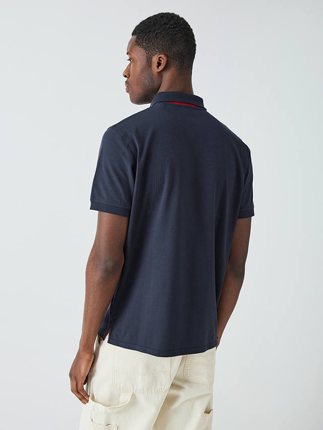 GANT Piqué Textured Short Sleeve Polo Shirt, Evening Blue