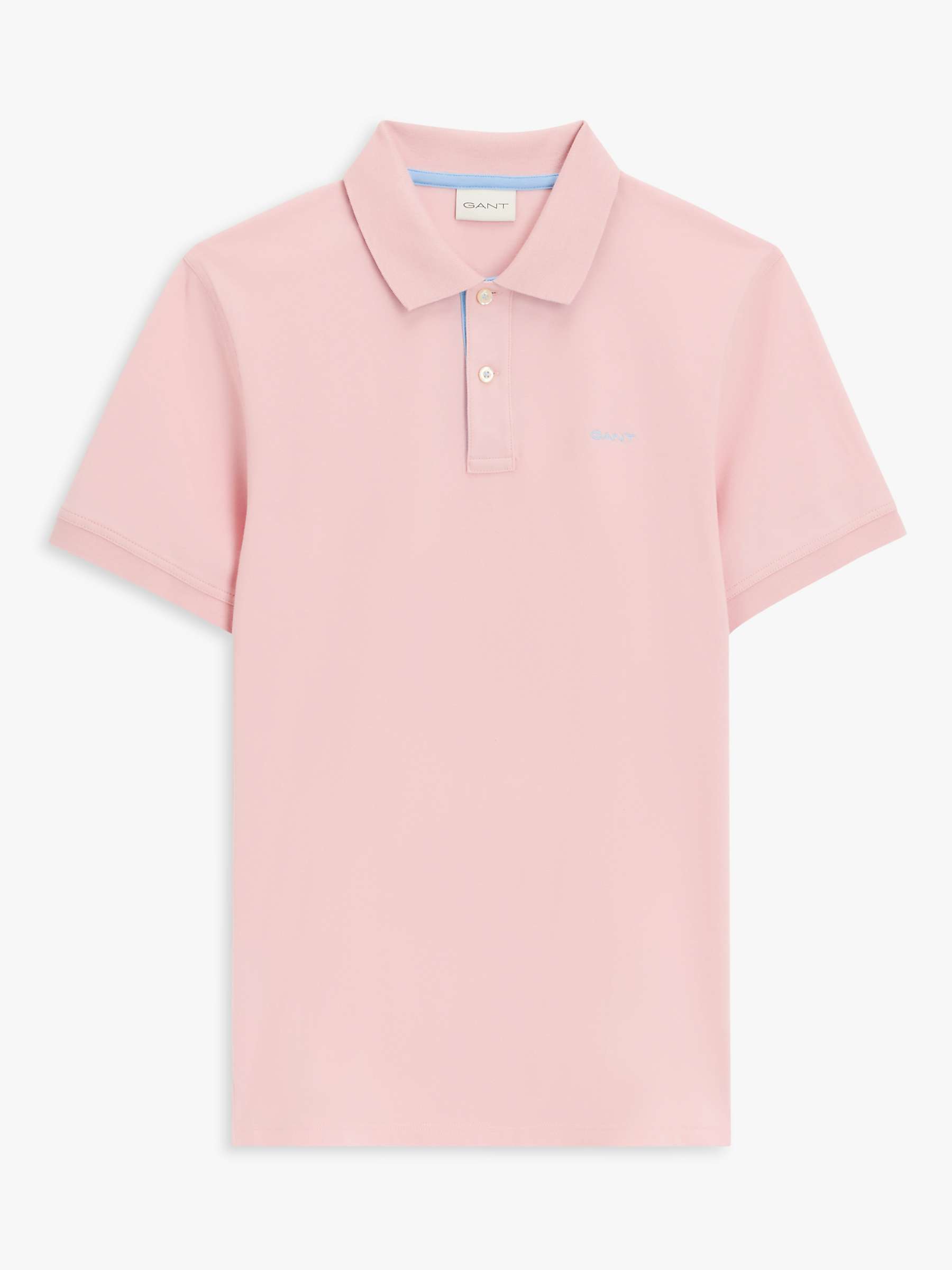 GANT Piqué Textured Short Sleeve Polo Shirt, Faded Pink at John Lewis &  Partners
