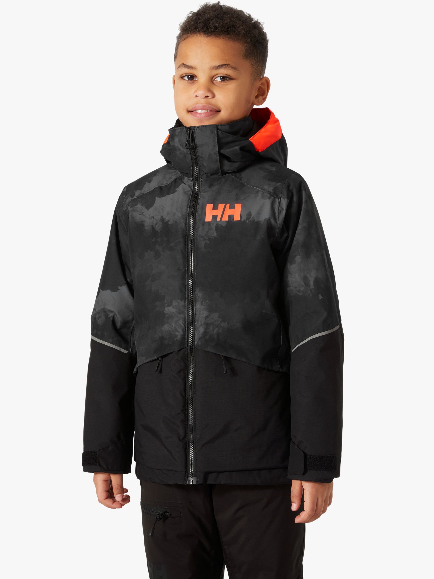 Helly Hansen Kids' Stellar Quest Waterproof Hooded Ski Jacket, Black at ...