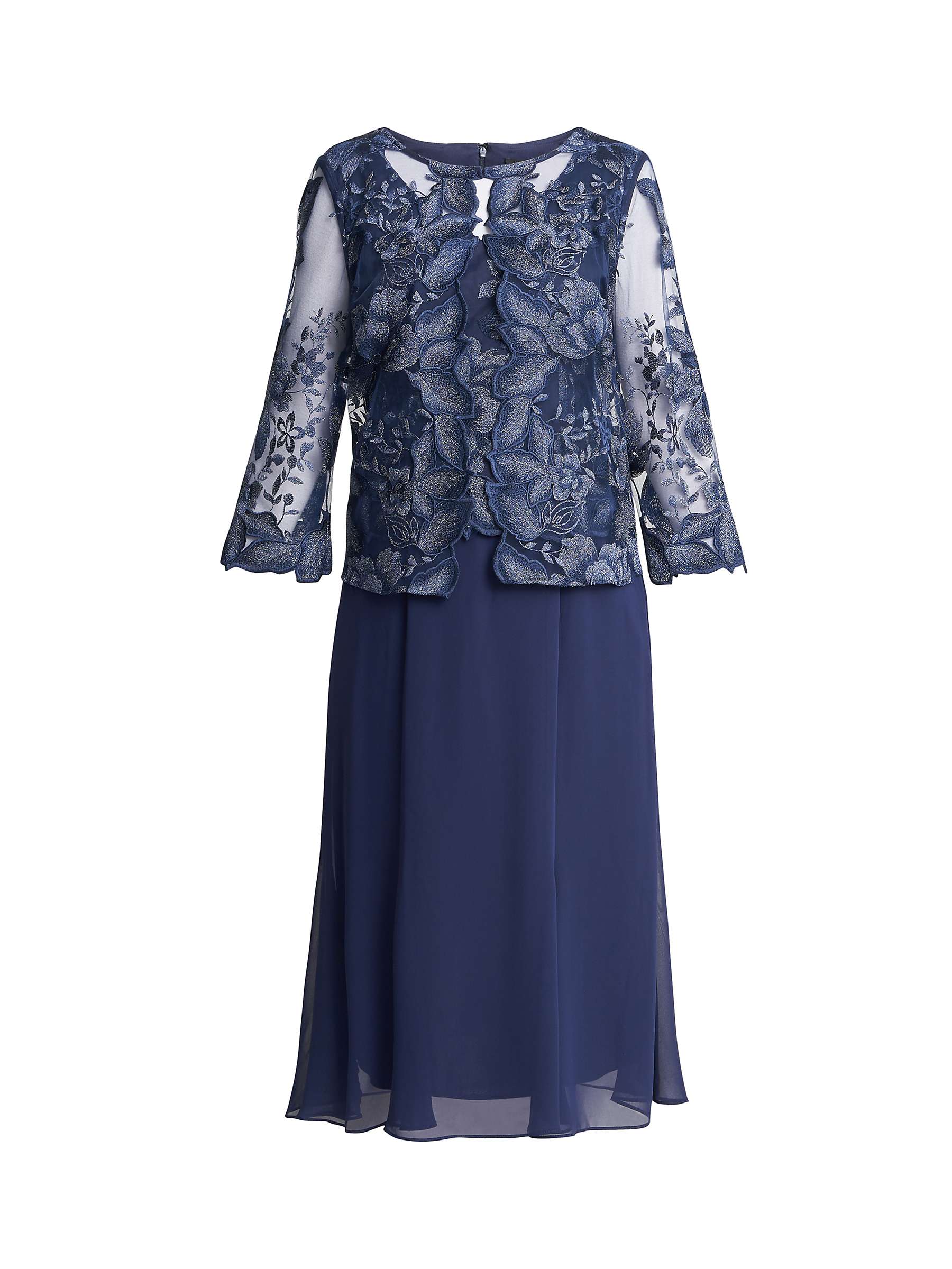 Gina Bacconi Nadine Midi Length Dress, Spring Navy at John Lewis & Partners