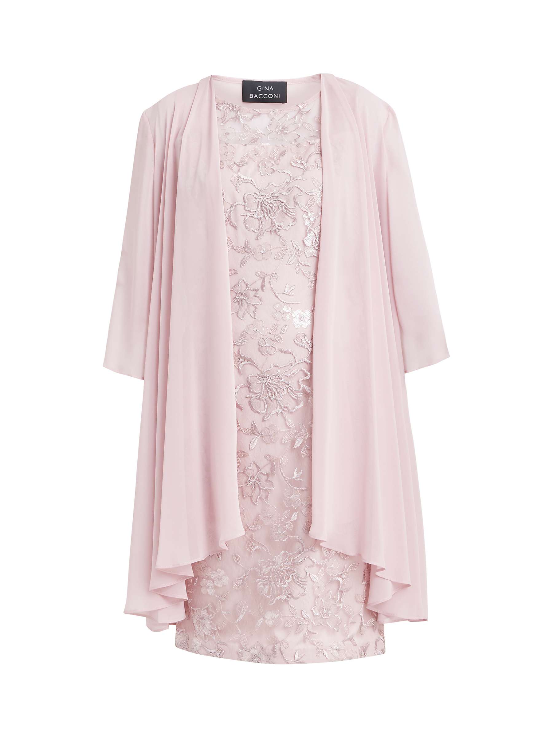 Buy Gina Bacconi Hayley Embroidered Dress, Rose Pink Online at johnlewis.com
