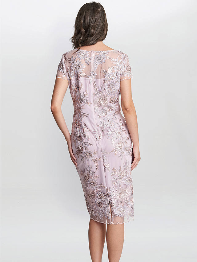 Gina Bacconi Edna Embroidered Dress, Blush