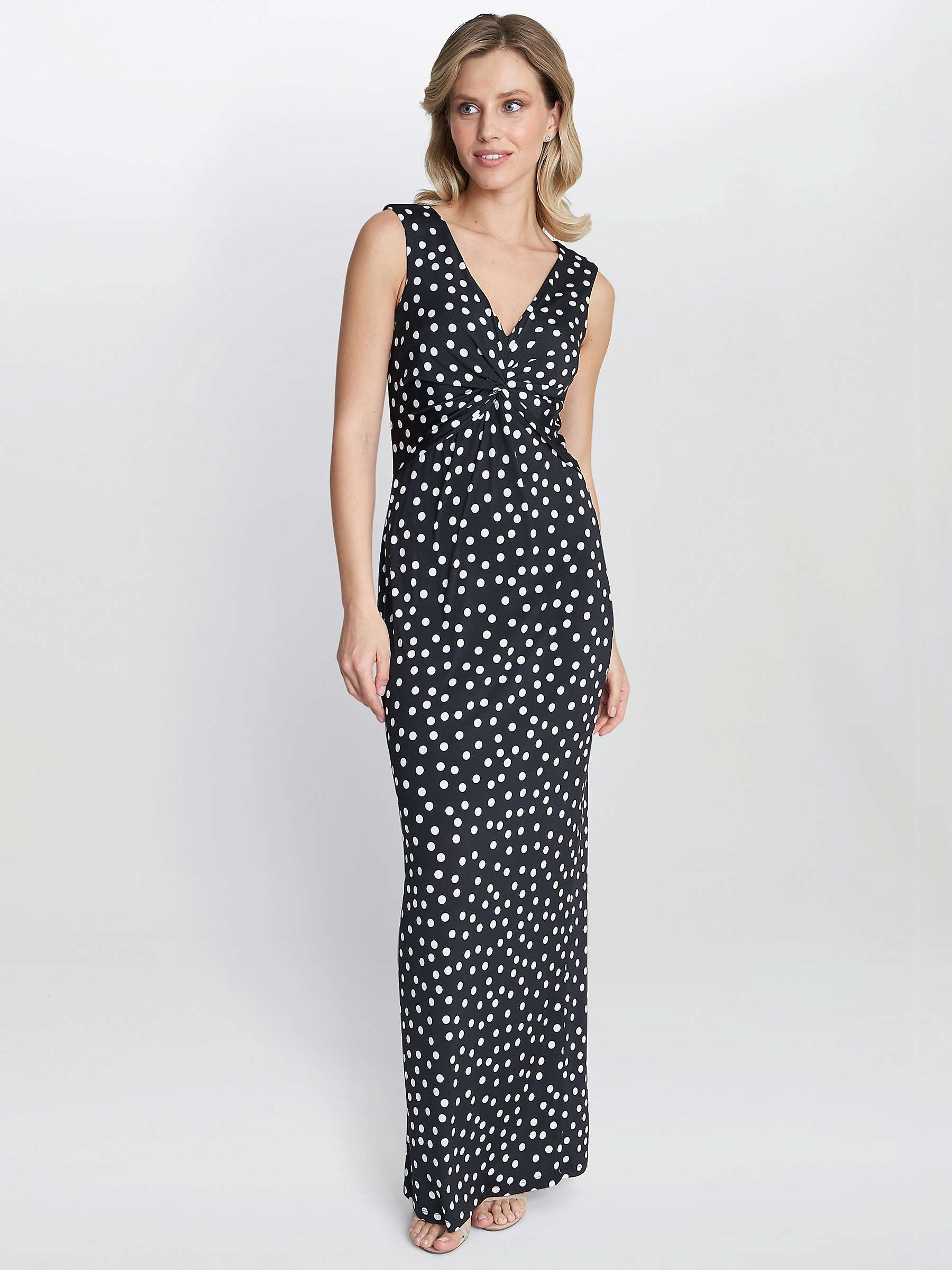Buy Gina Bacconi Glenna Jersey Maxi Dress, Black/White Online at johnlewis.com