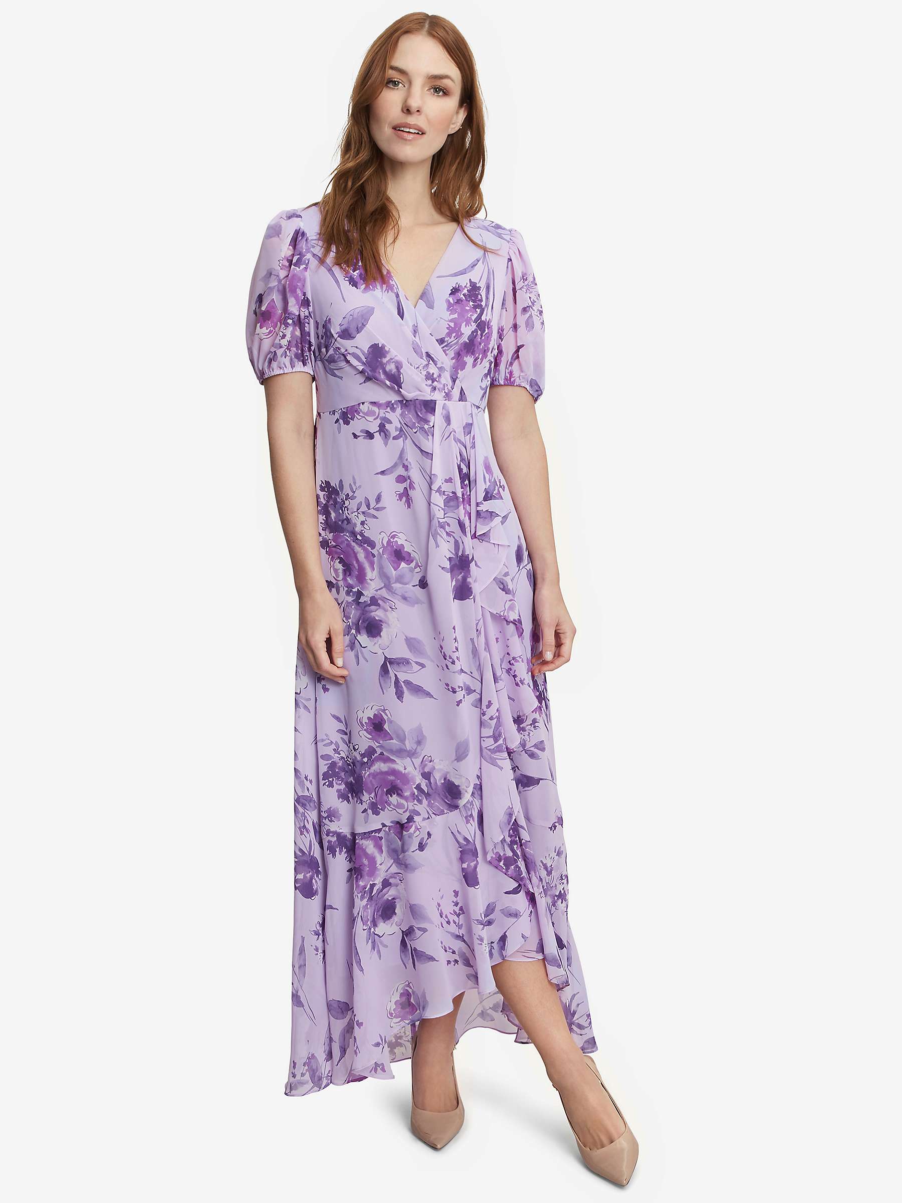 Buy Gina Bacconi Elda Floral Print Maxi Dress, Lilac Online at johnlewis.com