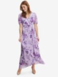 Gina Bacconi Elda Floral Print Maxi Dress, Lilac