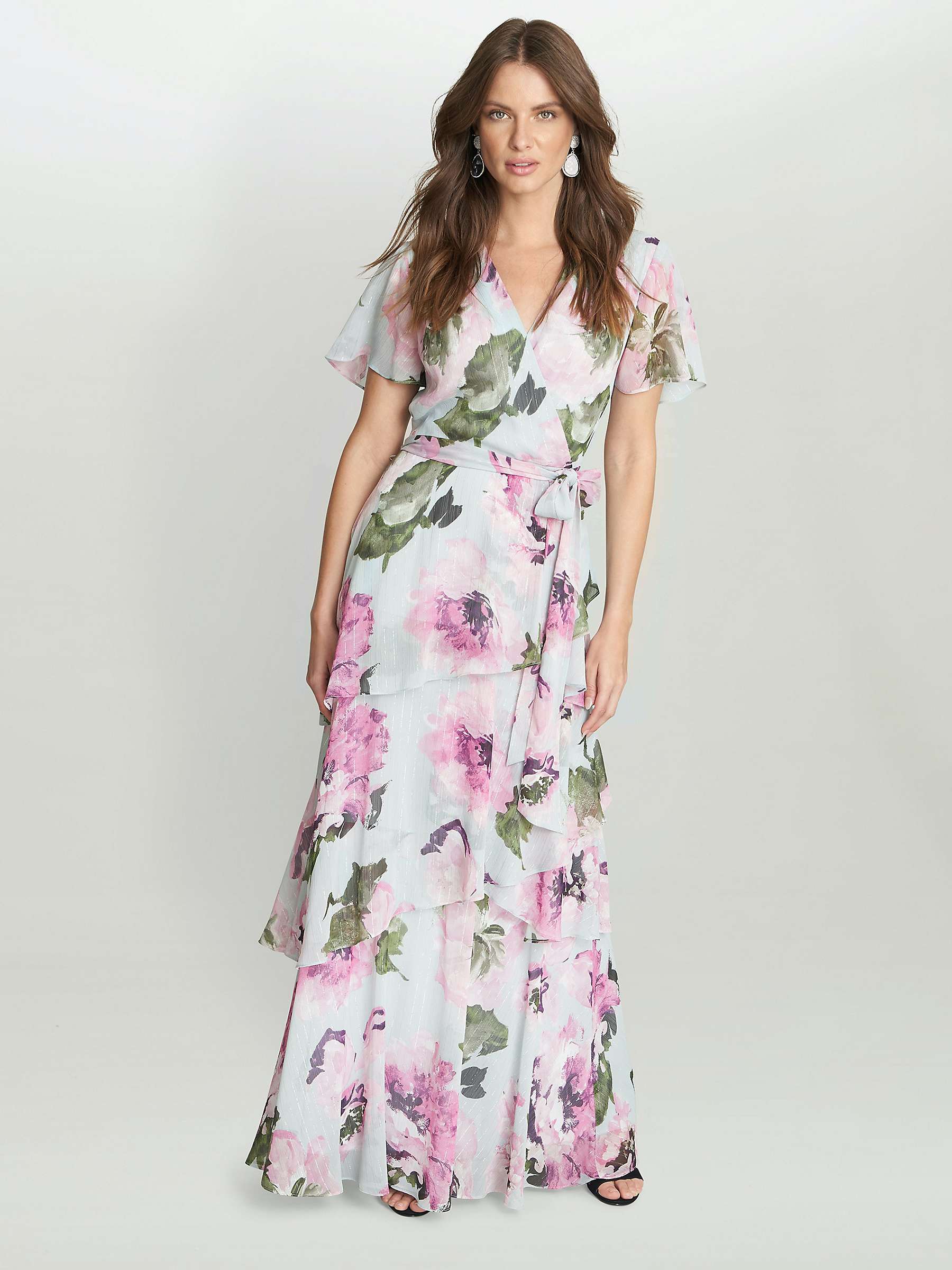 Buy Gina Bacconi Dione Floral Maxi Dress, Aloe Online at johnlewis.com