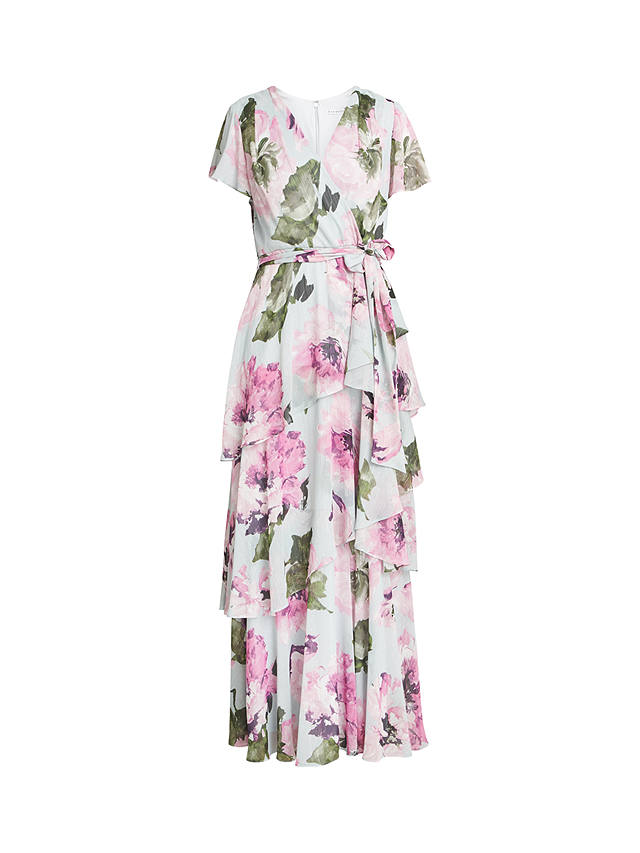 Gina Bacconi Dione Floral Maxi Dress, Aloe at John Lewis & Partners