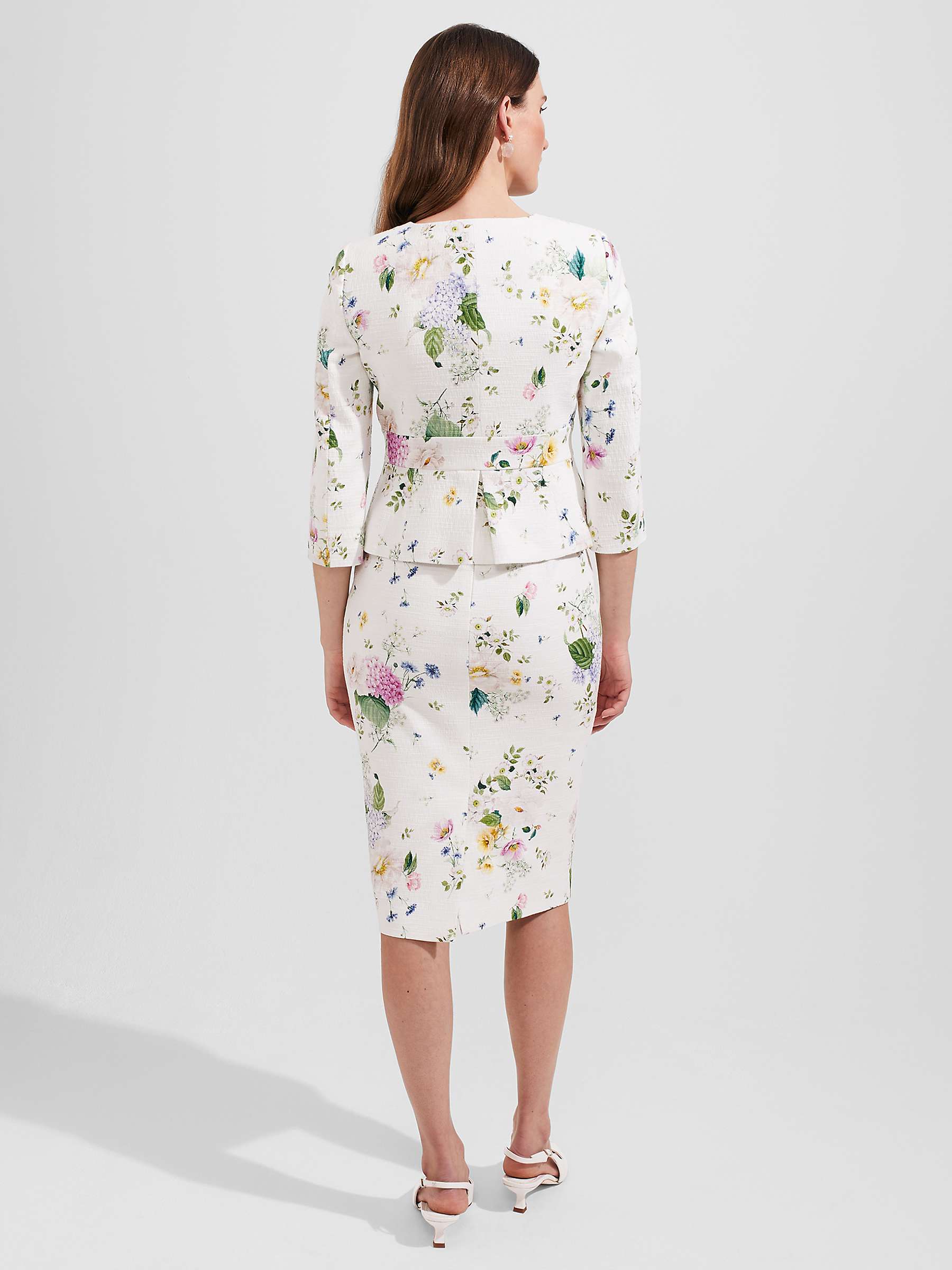 Buy Hobbs Emmaline Tailored Floral Tweed Jacket, Ivory/Multi Online at johnlewis.com