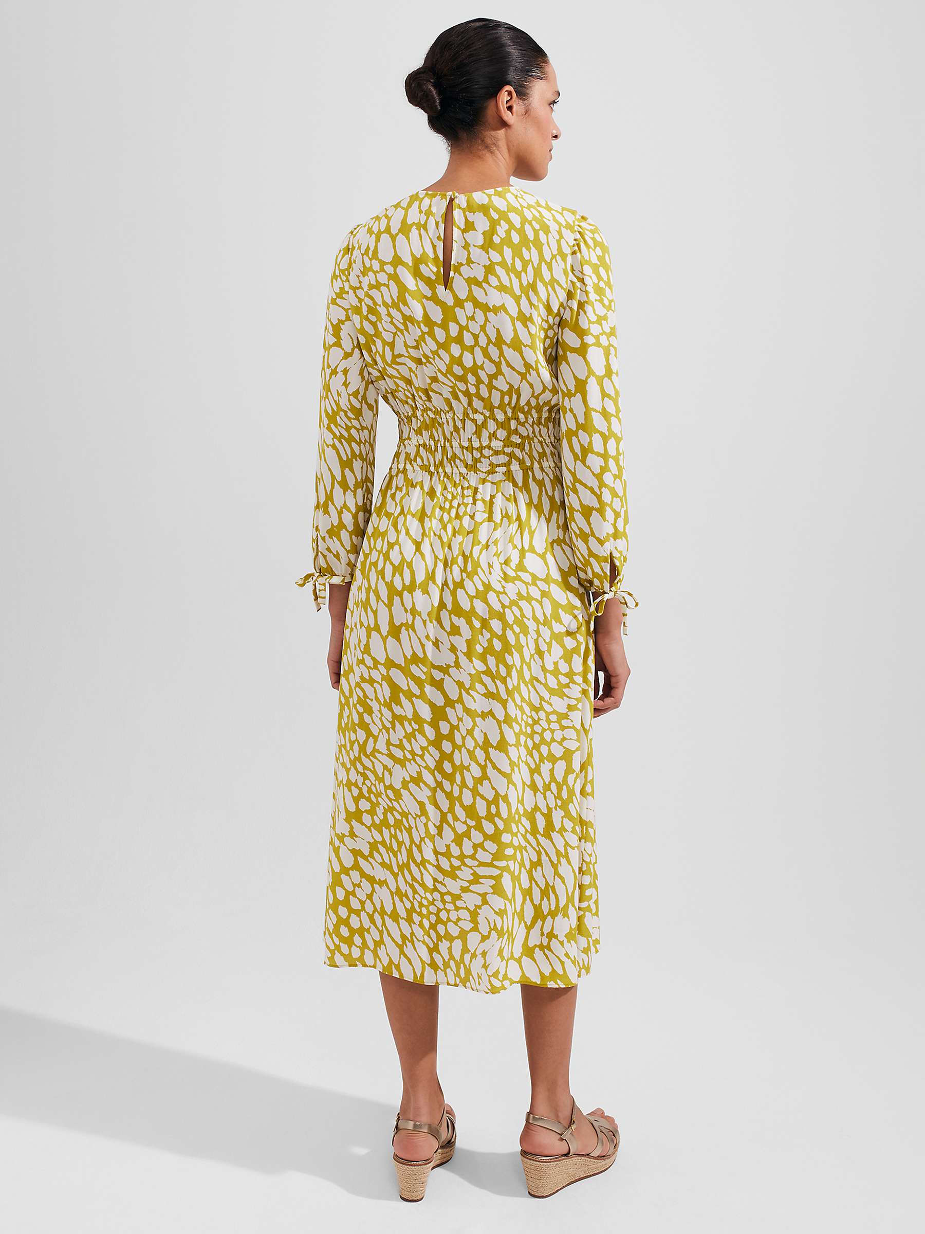 Buy Hobbs Meredith Midi Dress, Light Olive Online at johnlewis.com