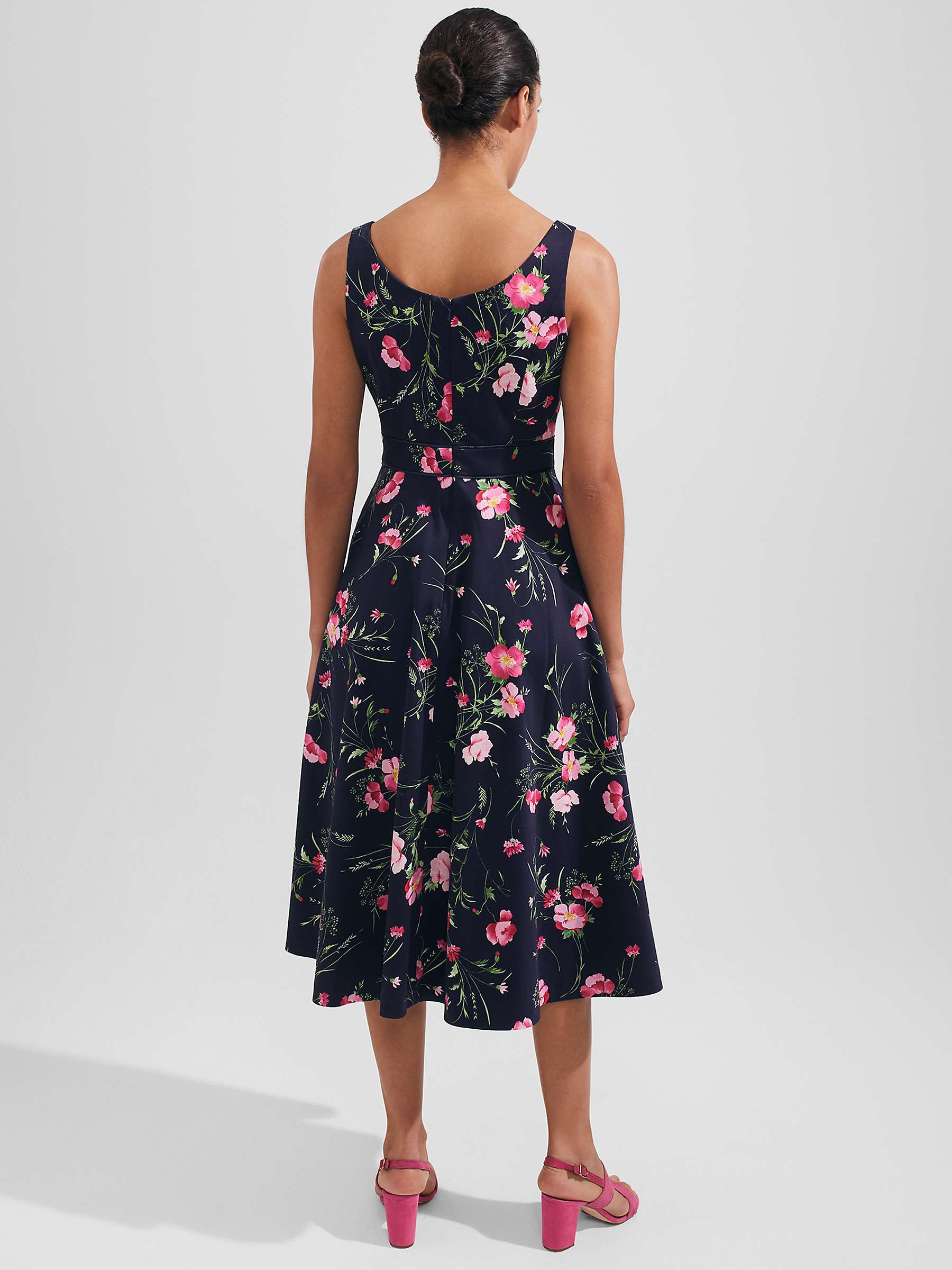 Buy Hobbs Kassandra Midi Dress, Navy/Multi Online at johnlewis.com