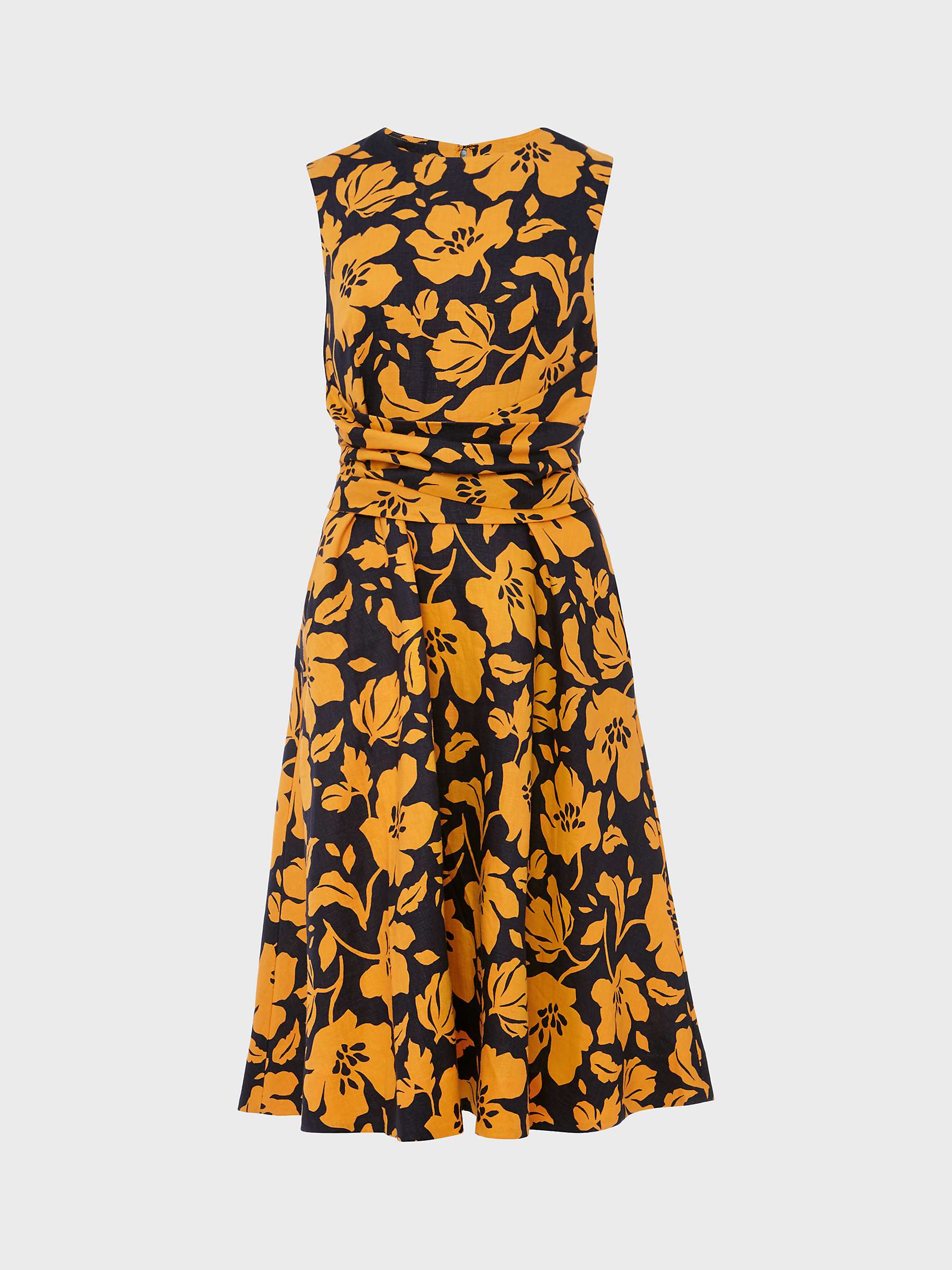 Buy Hobbs Twitchill Floral Print Dress, Orange/Navy Online at johnlewis.com