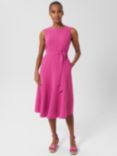 Hobbs Rory Belted Dress, Fuchsia