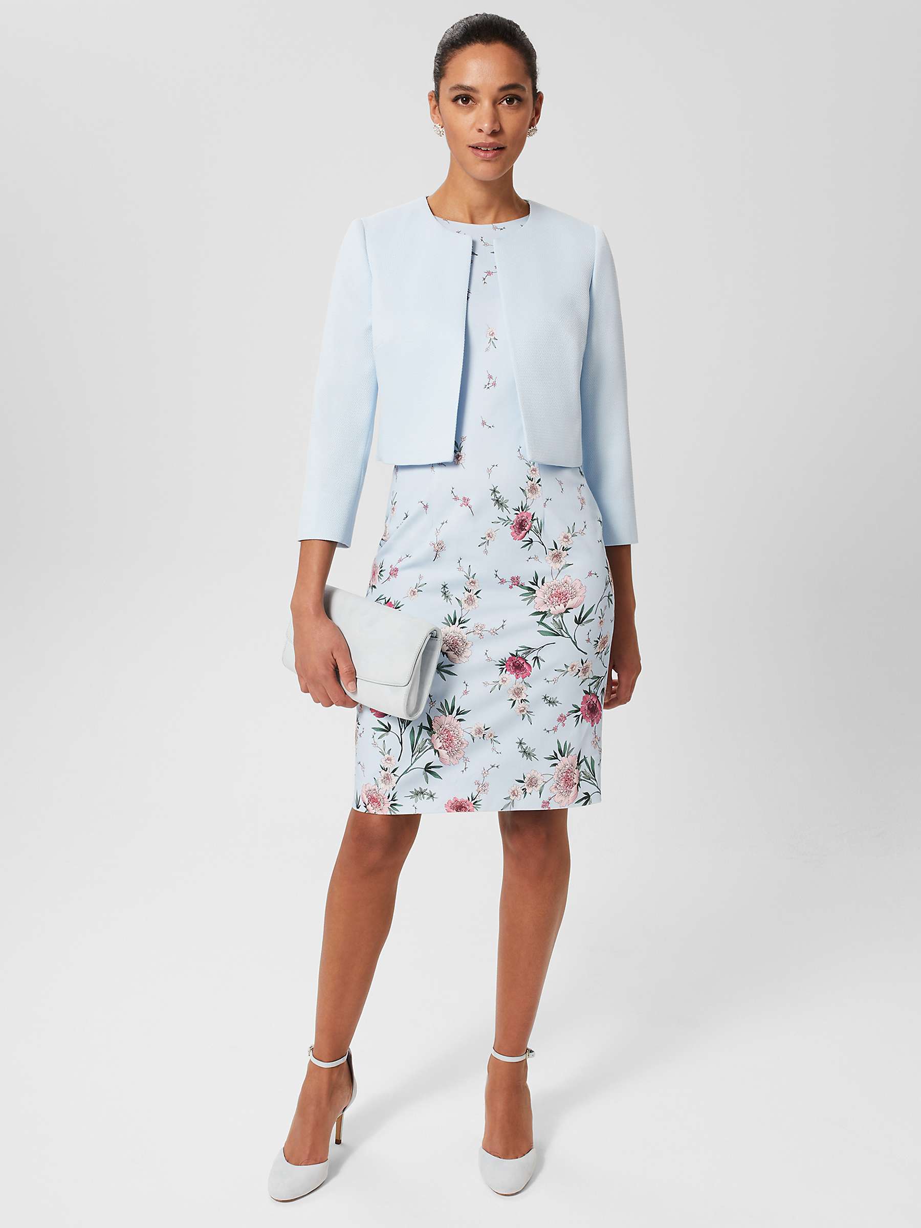 Buy Hobbs Petite Fiona Floral Shift Dress, Pale Blue/Multi Online at johnlewis.com