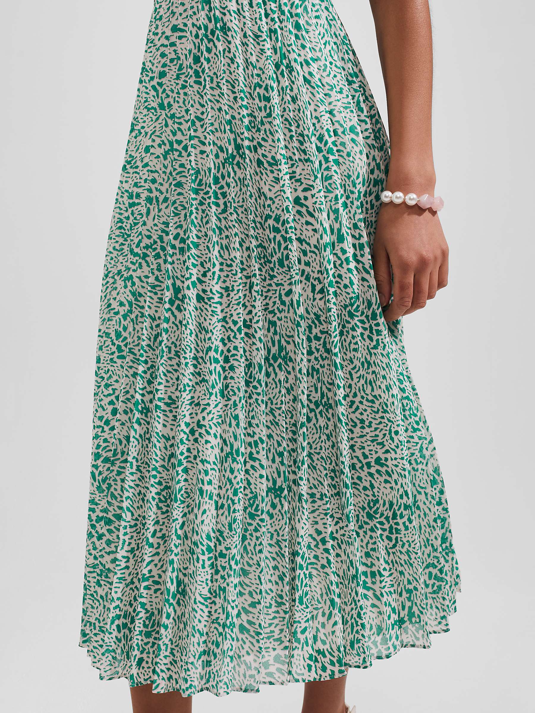 Buy Hobbs Blythe Midi Dress, Green/White Online at johnlewis.com