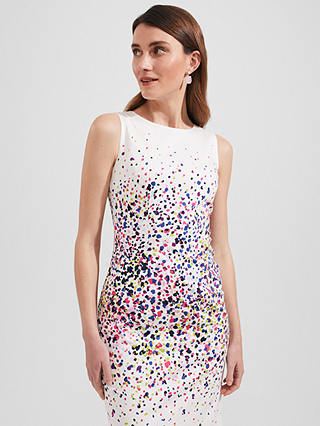 Hobbs Fiona Abstract Spot Mini Dress, Ivory/Multi