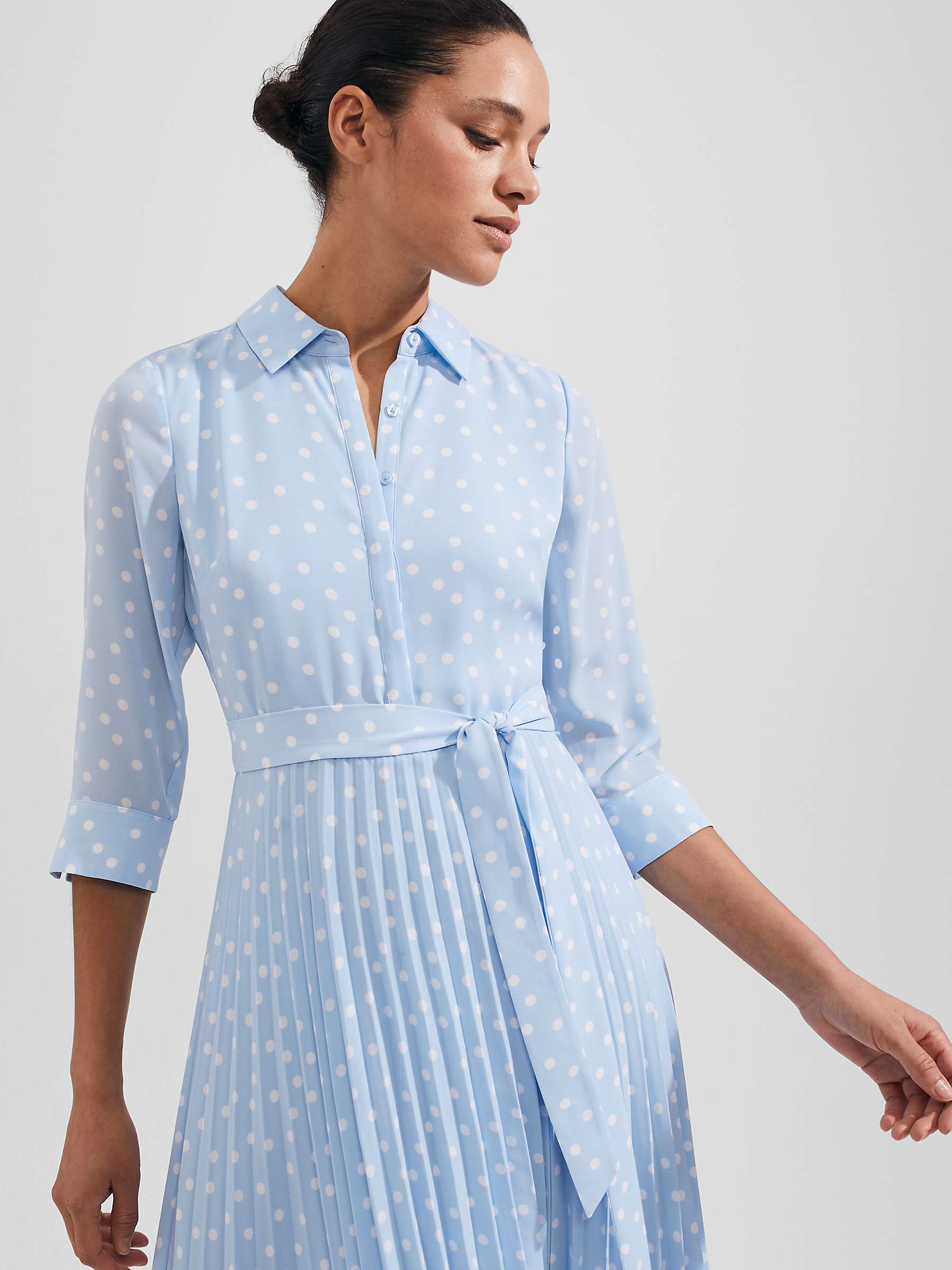 Buy Hobbs Leona Spot Shirt Dress, Blue Online at johnlewis.com