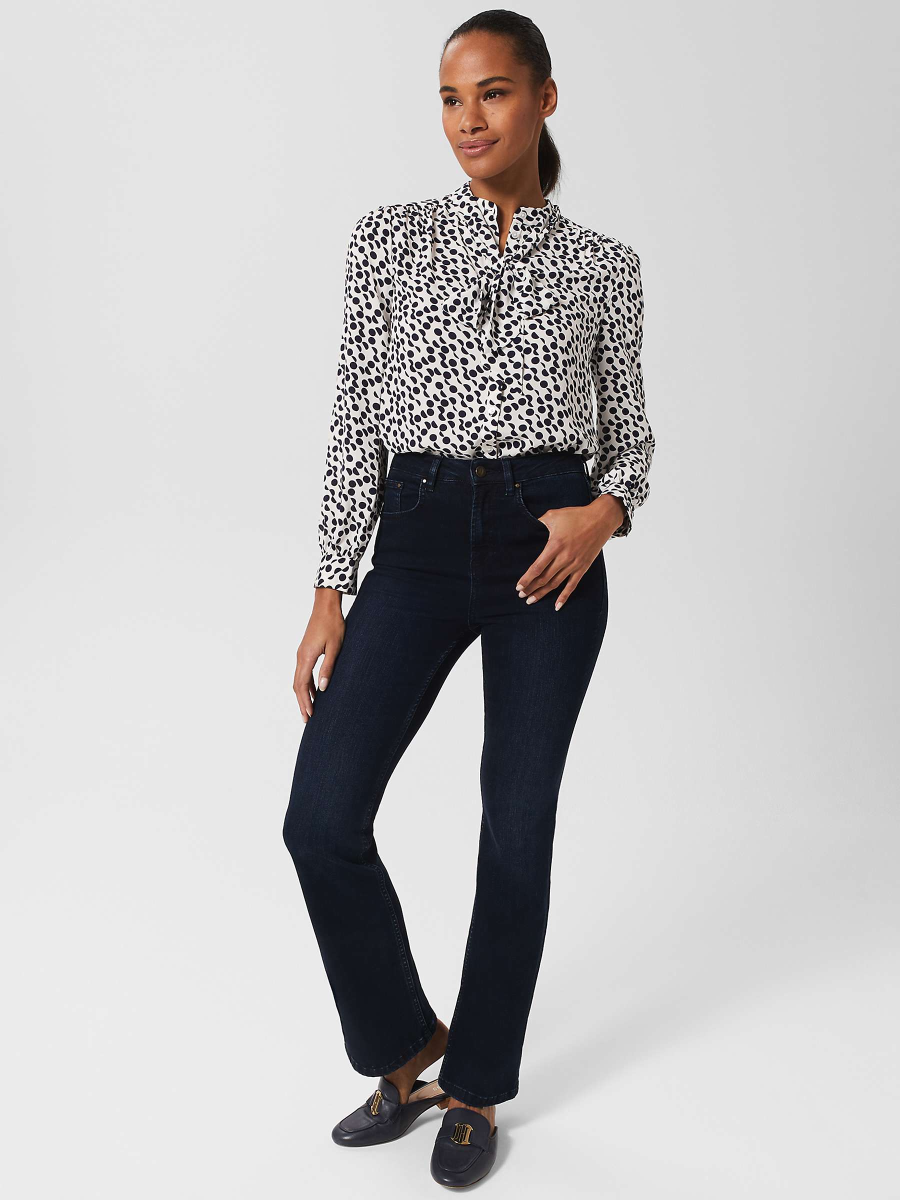 Buy Hobbs Dolly Blouse, Ivory/Navy Online at johnlewis.com