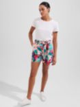 Hobbs Christie Floral Print Linen Shorts, Multi