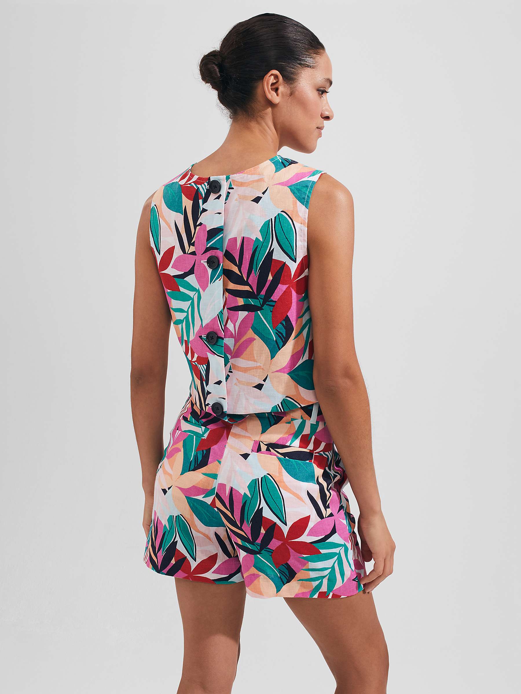 Buy Hobbs Christie Floral Print Linen Shorts, Multi Online at johnlewis.com