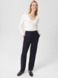 Hobbs Dora Tapered Leg Trousers, Navy