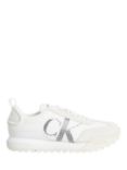 Calvin Klein Recycled Lace Up Runner Trainers, White/Creamy White