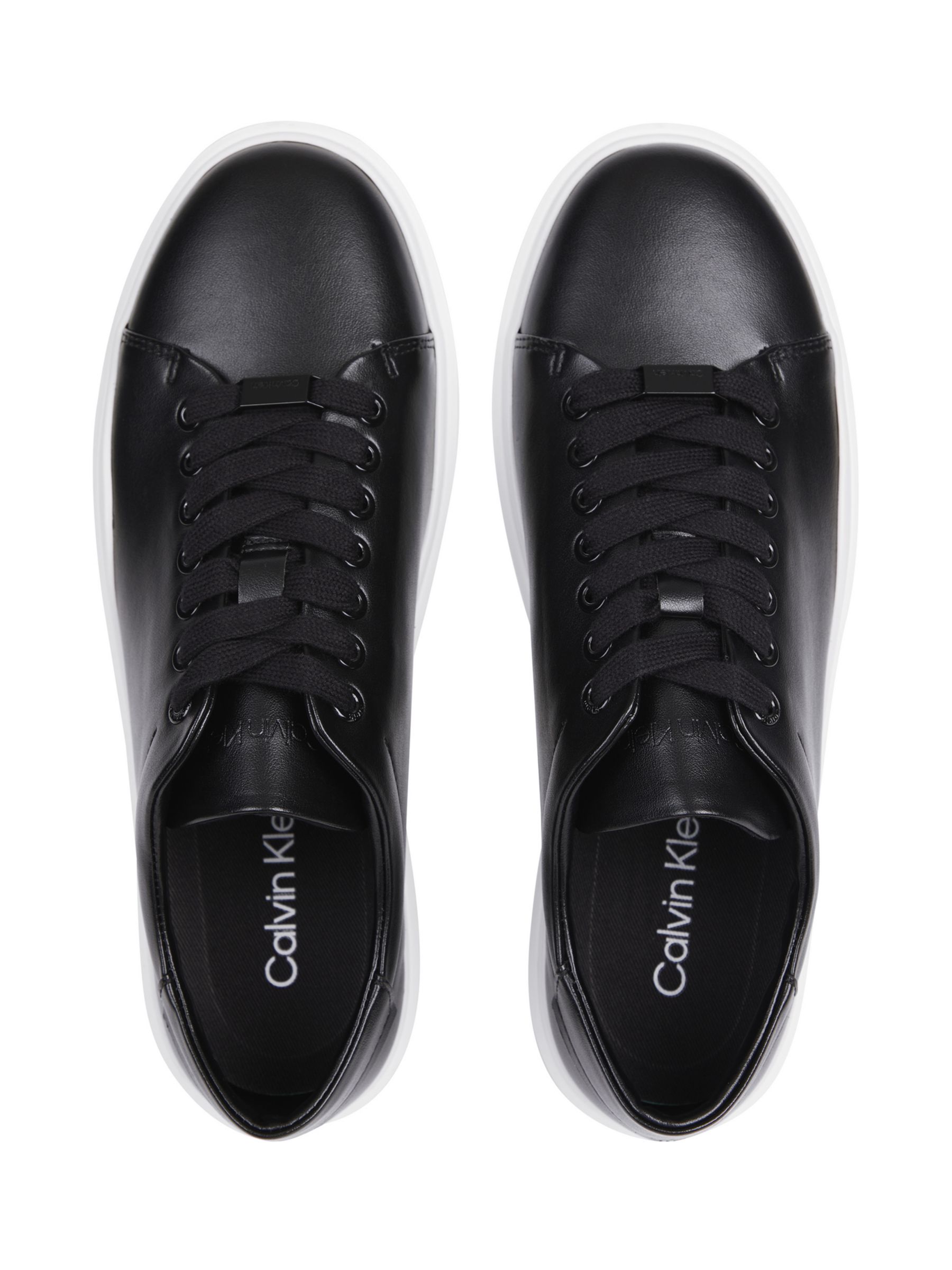 Calvin Klein Lace Up Low Top Trainers, CK Black, 6