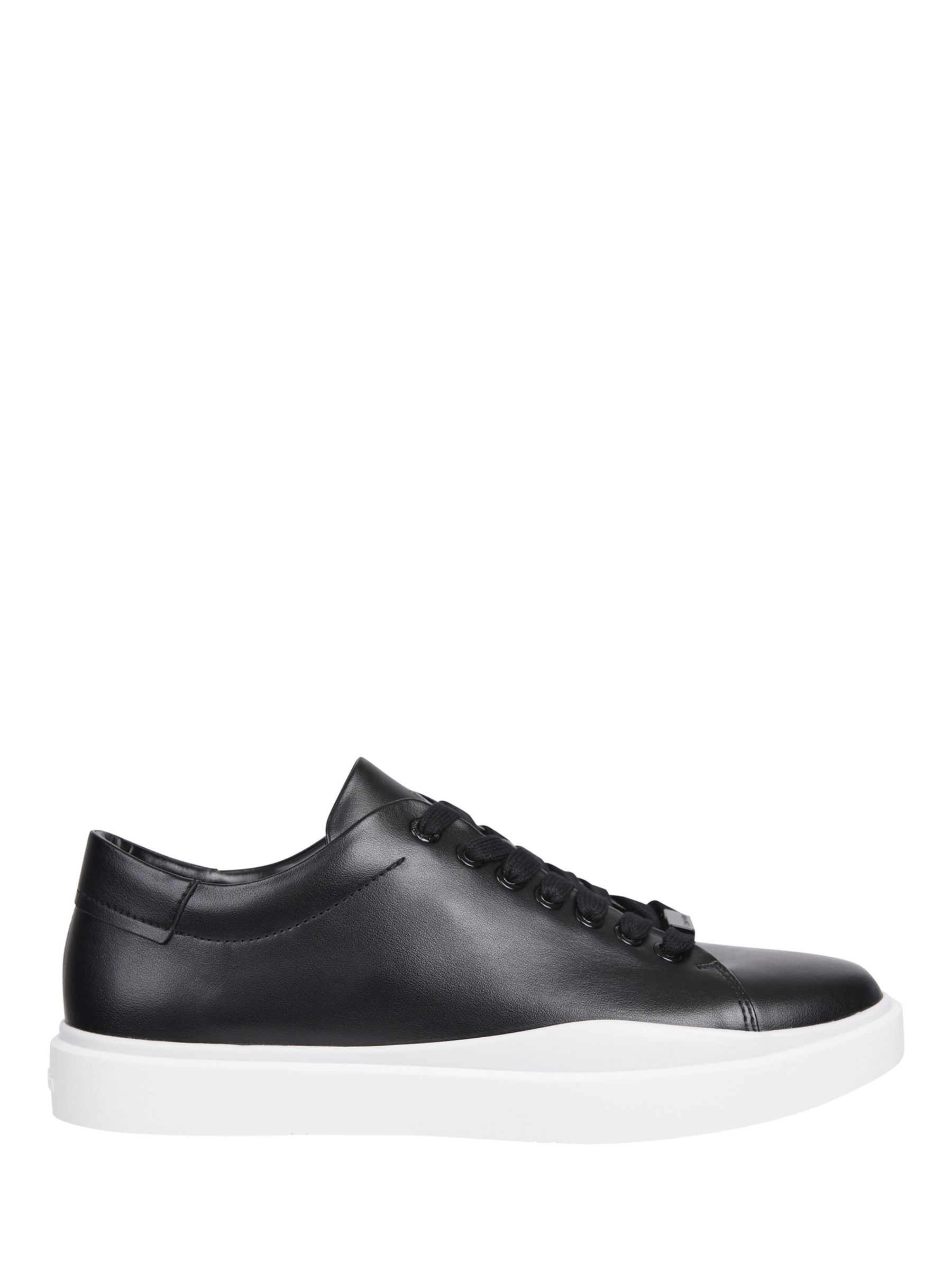 Buy Calvin Klein Lace Up Low Top Trainers, CK Black Online at johnlewis.com