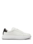 Calvin Klein Leather Low Top Lace Up Trainers, White/Black