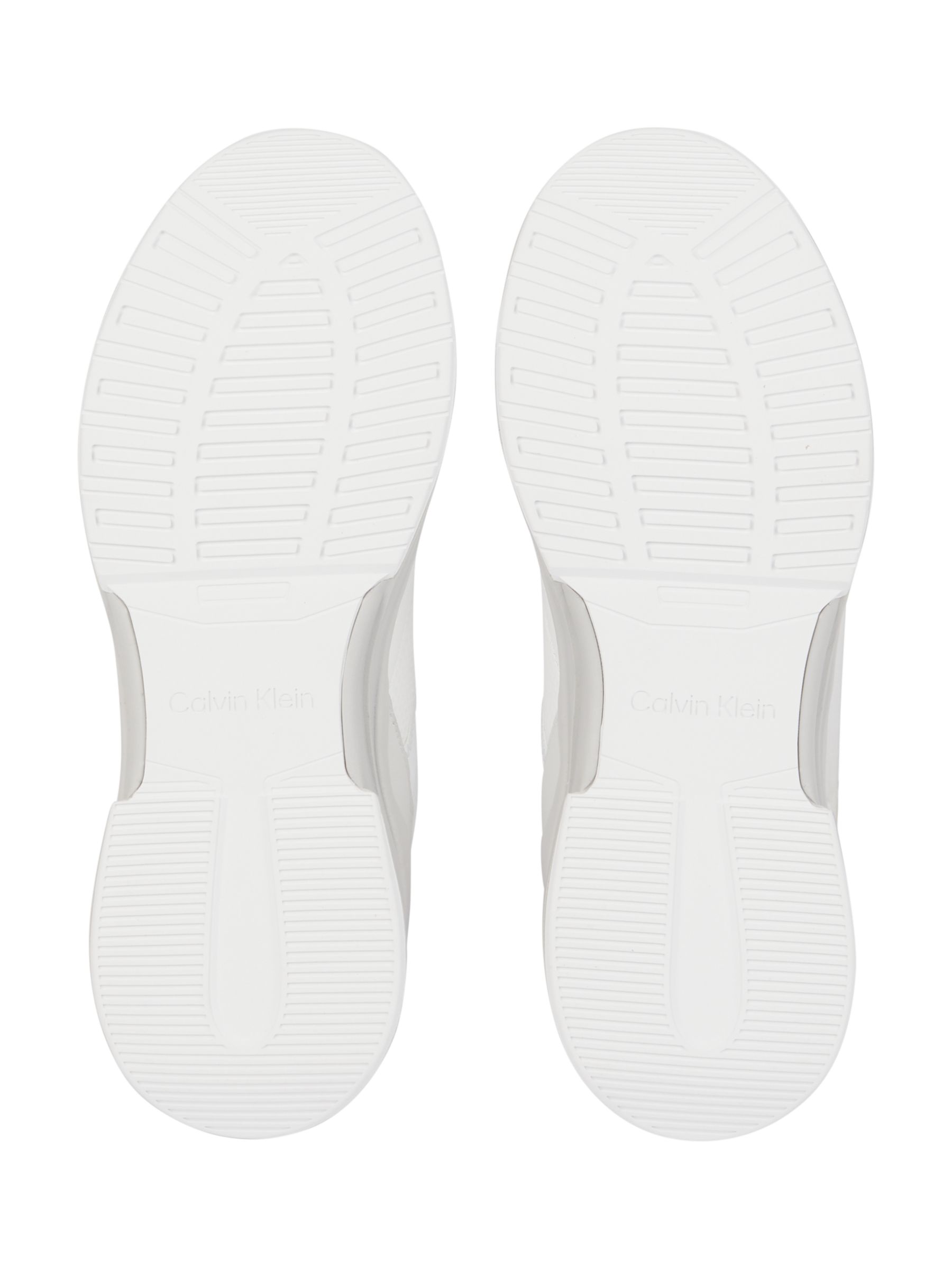 Buy Calvin Klein Leather Low Top Chunky Heel Trainers, White/Light Grey Online at johnlewis.com