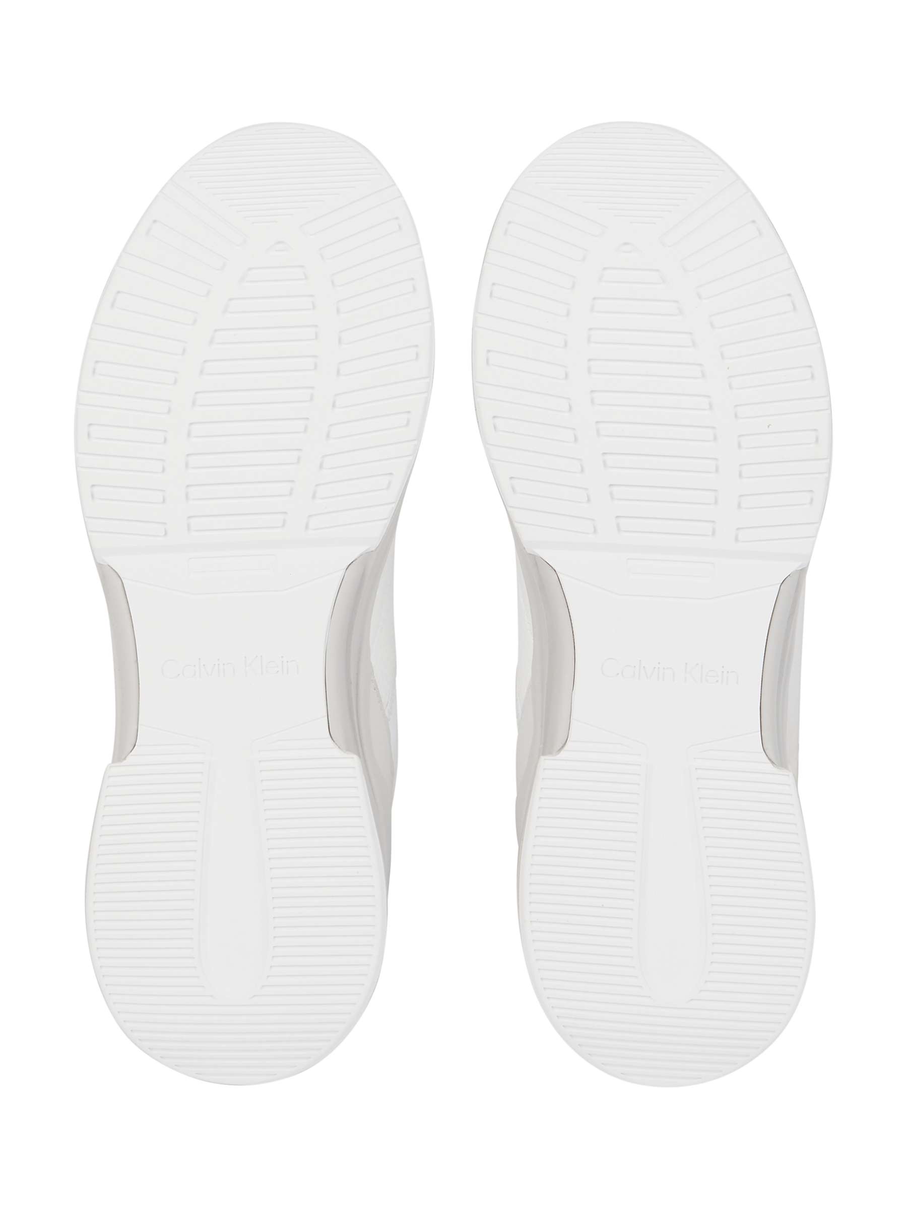 Buy Calvin Klein Leather Low Top Chunky Heel Trainers, White/Light Grey Online at johnlewis.com