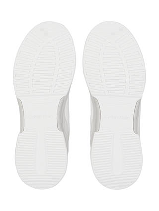 Calvin Klein Leather Low Top Chunky Heel Trainers, White/Light Grey