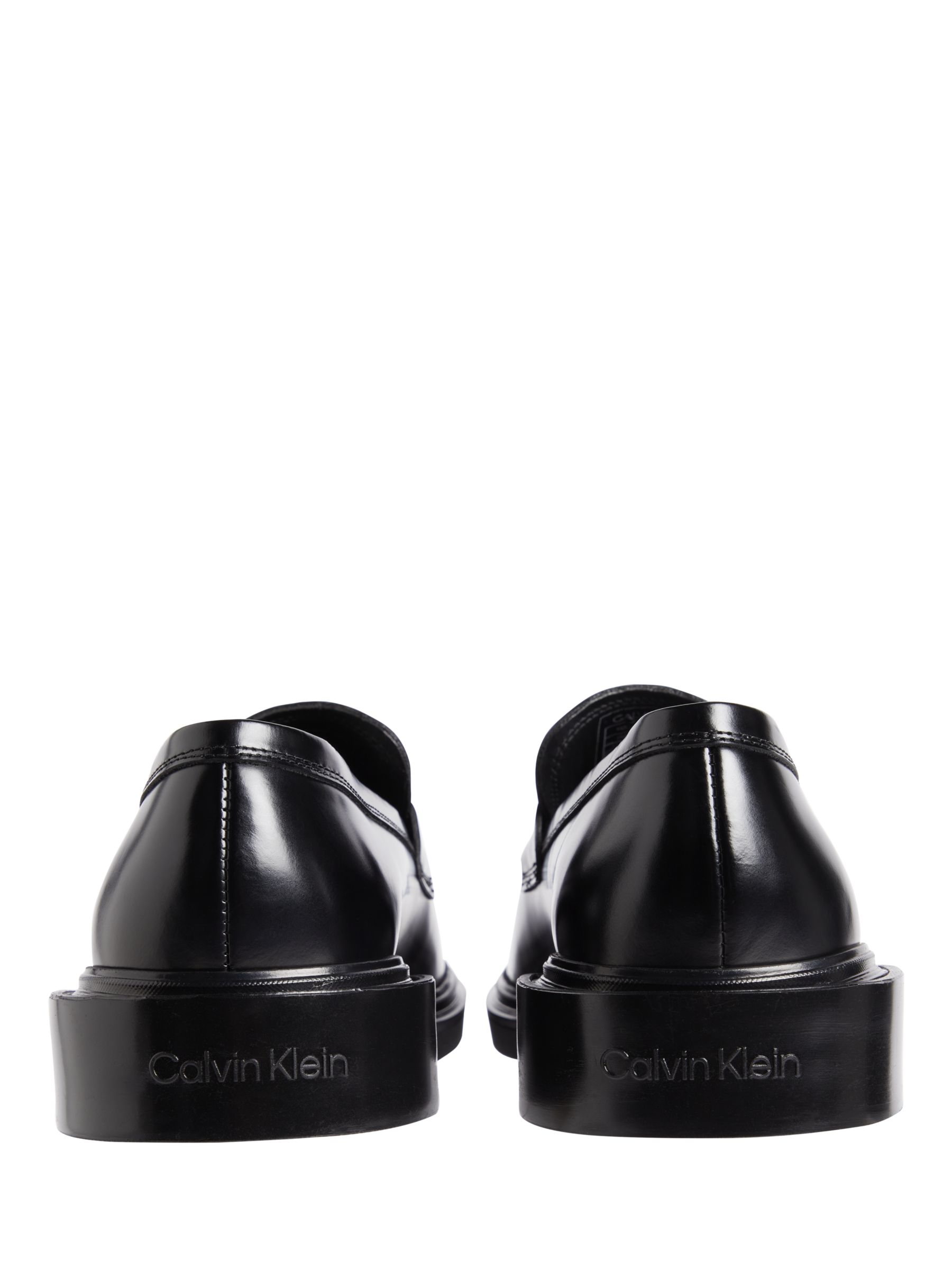 Buy Calvin Klein Leather Moccasins, Black Online at johnlewis.com