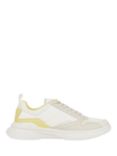 Calvin Klein Leather Low Top Chunky Heel Trainers, Marshmallow/Acacia