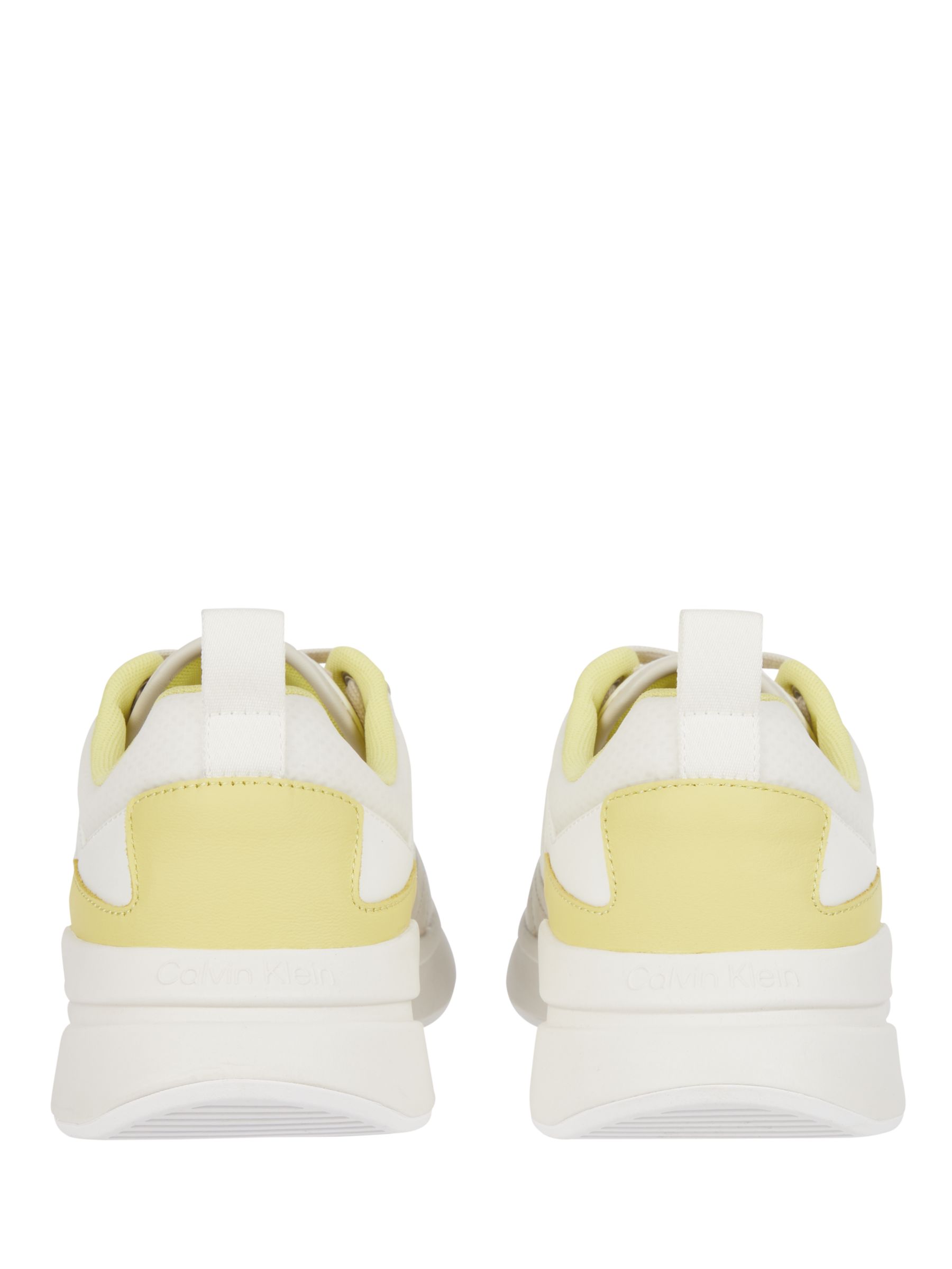 Buy Calvin Klein Leather Low Top Chunky Heel Trainers, Marshmallow/Acacia Online at johnlewis.com