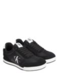 Calvin Klein Jeans Mono Leather Lace-Up Trainers, Black/White
