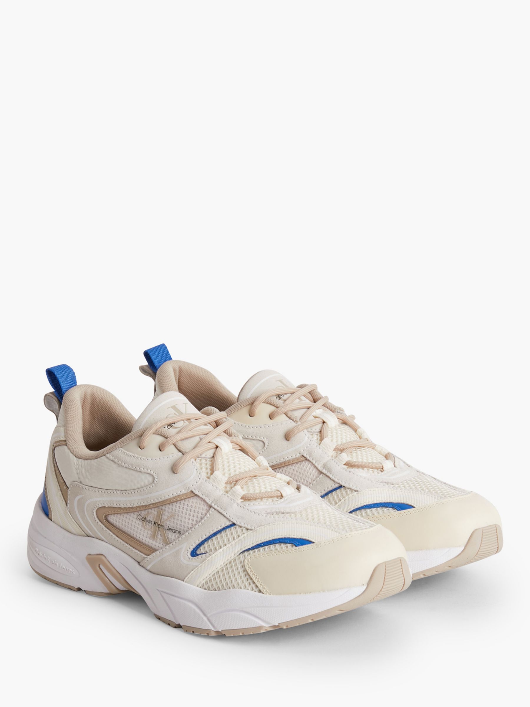 Buy Calvin Klein Leather Lace Up Tennis Trainers, Creamy White/Merino Online at johnlewis.com