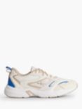 Calvin Klein Leather Lace Up Tennis Trainers, Creamy White/Merino