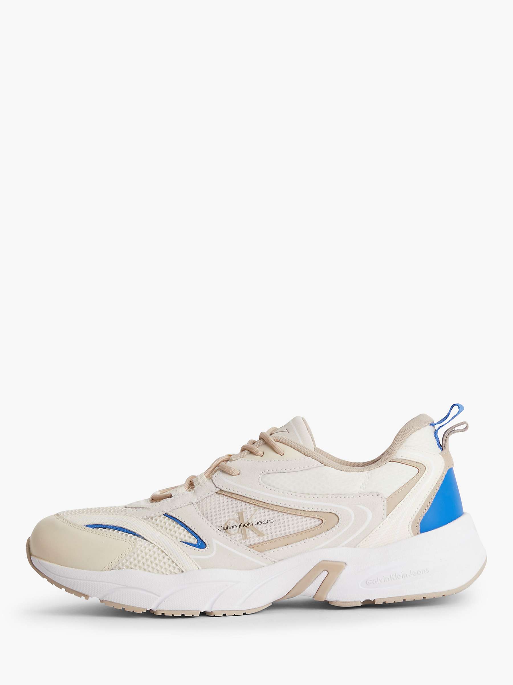 Buy Calvin Klein Leather Lace Up Tennis Trainers, Creamy White/Merino Online at johnlewis.com